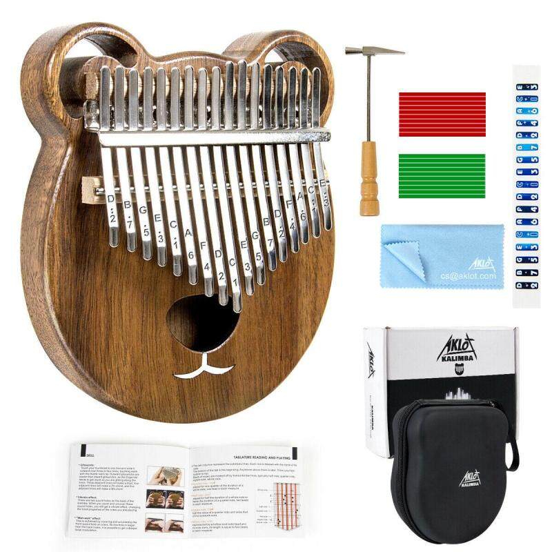 Aklot Kalimba Solid Mahogany Thumb Piano Mbira 17 Keys with Tuner Hammer Gig Bag Freebies for Kids Gift Malaysia