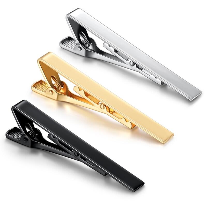 Men Metal Silver Gold Simple Necktie Tie Bar Clasp Clip Clamp Pin Men