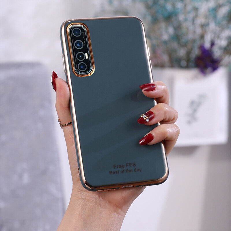 Zeallion for [OPPO Reno 2 2Z 2F 3 Pro A3 A5 A3s A7 A7x F9 K1 R15x A8 A91] Luxury 6D Plating TPU Silicone Shockproof Protective Phone Case Cover Candy Color
