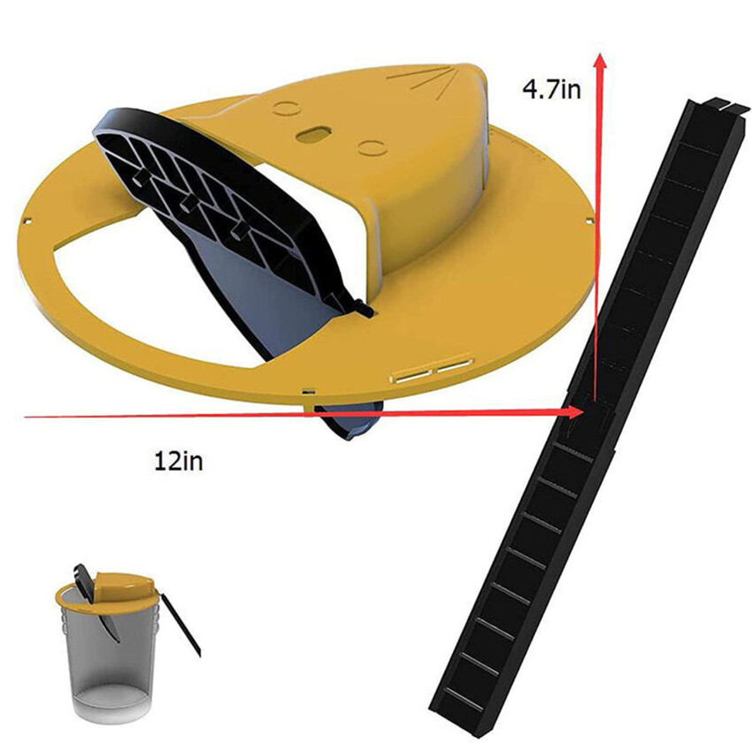 Reusable Mouse Trap Plastic Bucket Lid Rat Traps Humane Or Lethal Mousetrap For Mice Multi Catch Auto Reset Trap Mice