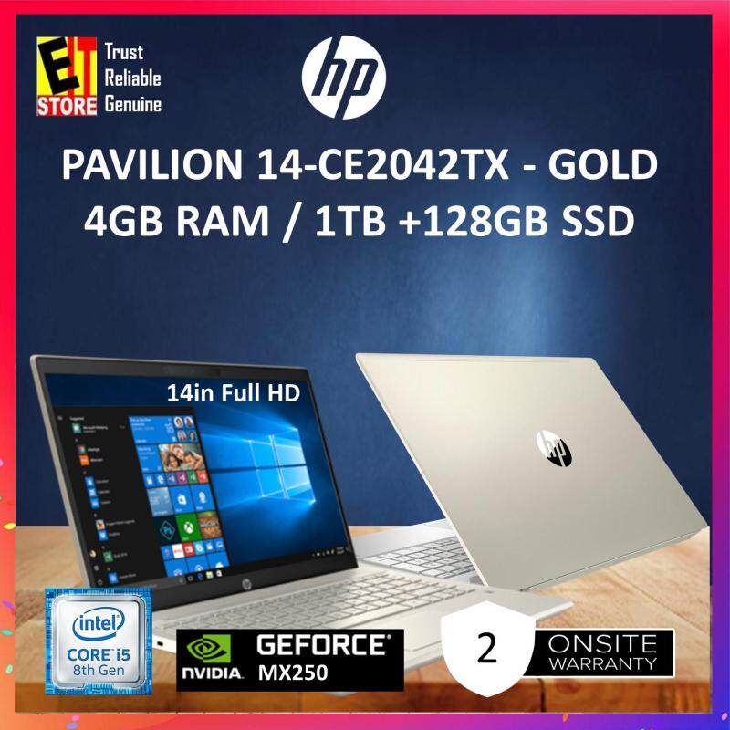 HP PAVILION 14-CE2043TX SILVER / 14-CE2042TX GOLD (I5-8265U /4GB/1TB+128GB /2GB MX250/14 FHD W10/2YRS) LAPTOP Malaysia