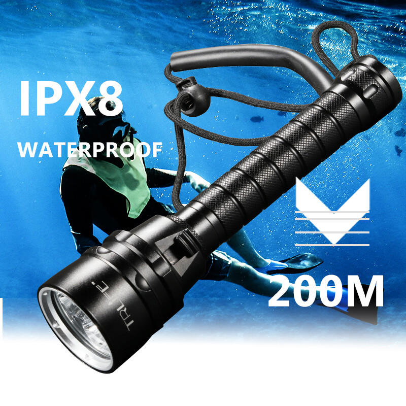 Đèn Pin Lặn Chuyên Nghiệp Chống Nước Đèn Pin Lặn Biển Dưới Nước 5L2 200M IPX-8 Đèn Lặn Sử Dụng Đèn Pin Lặn 18650