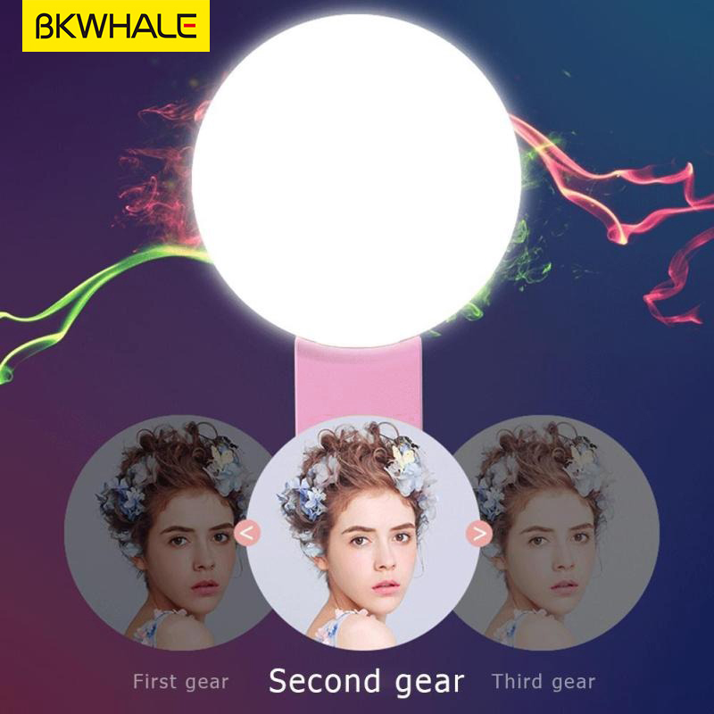 BKWHALE SF02 Sạc Mini Selfie Bổ sung Ánh sáng LED Flash Máy ảnh Điện thoại di động Selfie Ring Light