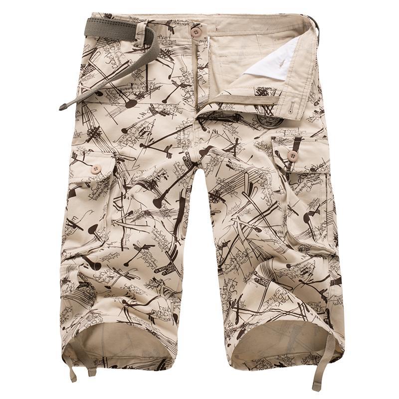 SUPEEON丨Men's cropped pants loose overalls summer beach pants breeches sports five-point pants casual pants Korean version