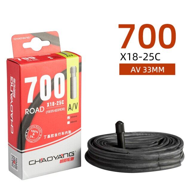 ยางในจักรยาน700*18/25/38 Av/fv,ยางขอบจักรยานเสือภูเขายางบิวไทล์อะไหล่จักรยาน