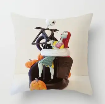 Zengia Nightmare Before Christmas Cushion Cover Ghost Pillow Cover