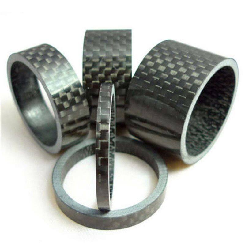 5pcs/set Carbon Fiber Headset Fork Spacers Bicycle Ring Gasket Front Fork Washer Handlebar Spacers