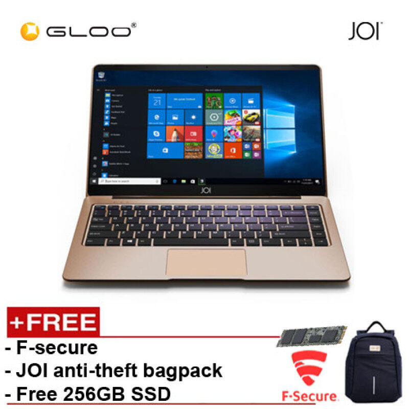 JOI Book 150 – AD-L150DG/AD-L150G Cel N4100, 4+32GB, 14 FHD, W10 Home, Dark Grey/Gold {Free 256GB SSD + Anti-Theft Backpack - Blue + F-secure } Malaysia