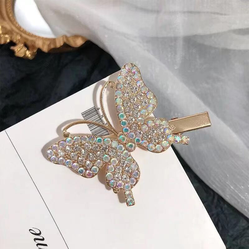 Kẹp Tóc Hình Bướm Đơn Giản Mới Kẹp Tóc Đính Đá Sáng Bóng Hàn Quốc Phụ Kiện Tóc Hình Mỏ Vịt Ngọt Ngào Cho Nữ Quà Tặng