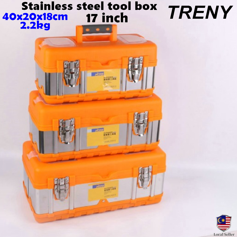 TRENY 141719 Stainless steel tool box PVC / Iron Tool Box Home Tool