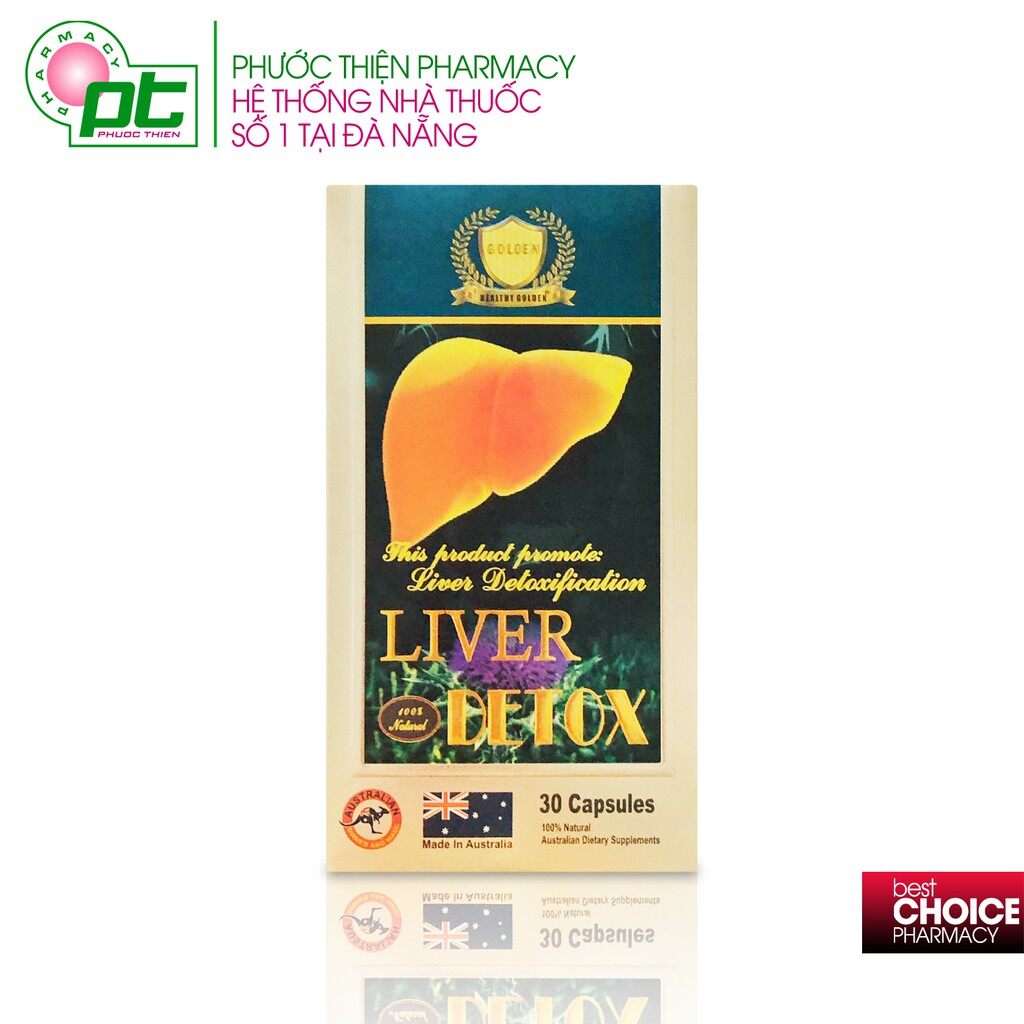 Viên uống giải độc gan, hạ men gan healthy golden liver detox lọ 30 viên