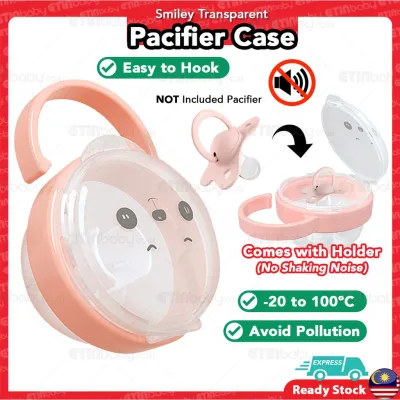 Smiley Transparent Pacifier Case Portable Baby Pacifier Nipple Holder Pacifier Storage Box Soother Container