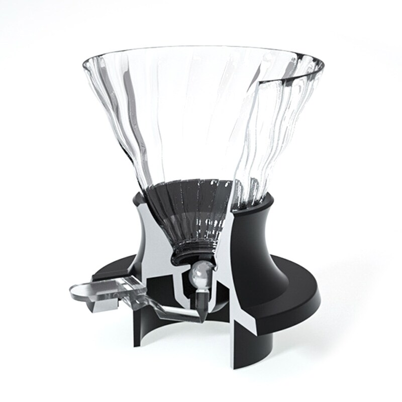Immersion Coffee Dripper Glass V60 Coffee Maker V Shape Drip Coffee Filter with Push Switch Filter Glass Funnel Drip