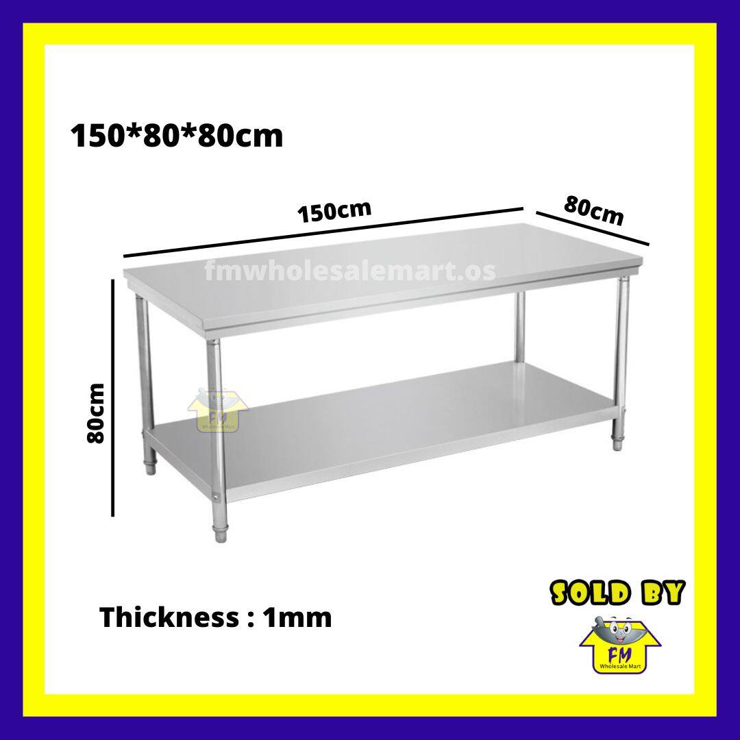 2 Tier Stainless Steel Kitchen Dough Working Table Dining Table ...