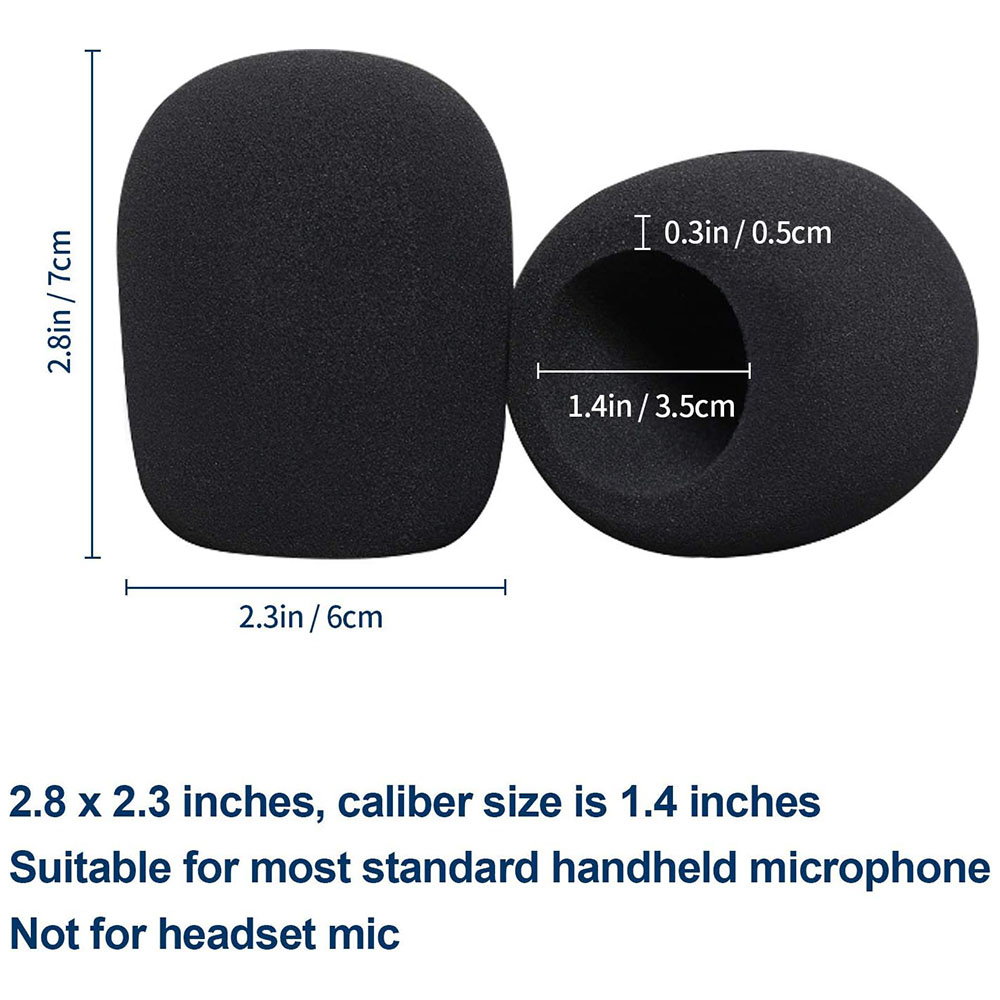 Microphone Cover - Foam Mic Covers Windscreen Suitable for Most Standard Handheld Microphone 6 PCS