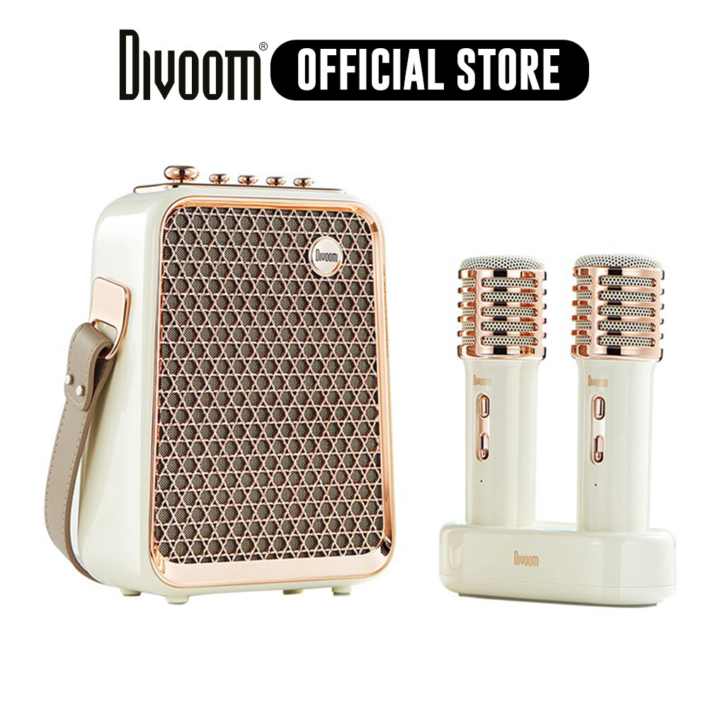 Divoom SongBird-HQ 50W Dual Mic Karaoke & Bluetooth Speaker - White ...