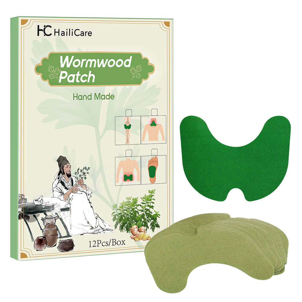 PASTSKY 12pcs Wormwood Knee Stickers Self-heating Back Waist Joint Ache Arthritis Relief Pain Warming Meridians Patches Moxibustion Plaster Moxa Patch