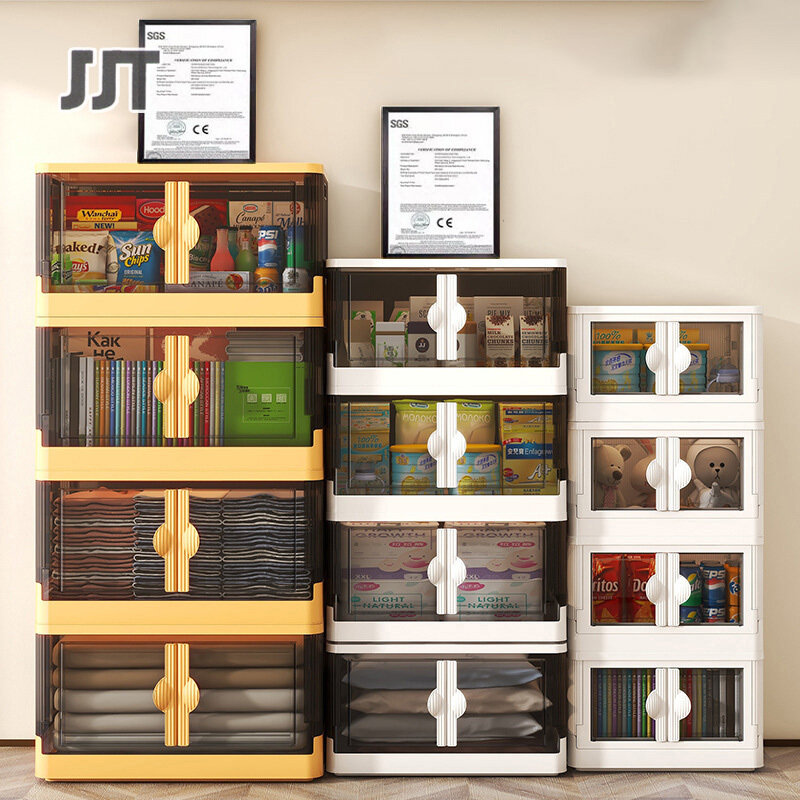JJT multipurpose storage box Can open the box on many sides, storage boxes, storage boxes, storage shelves, drawer boxes, shelves, storage shelves for storing things tidy. Strong and durable to use. There are many colors to choose from. Foldable Toy Stora