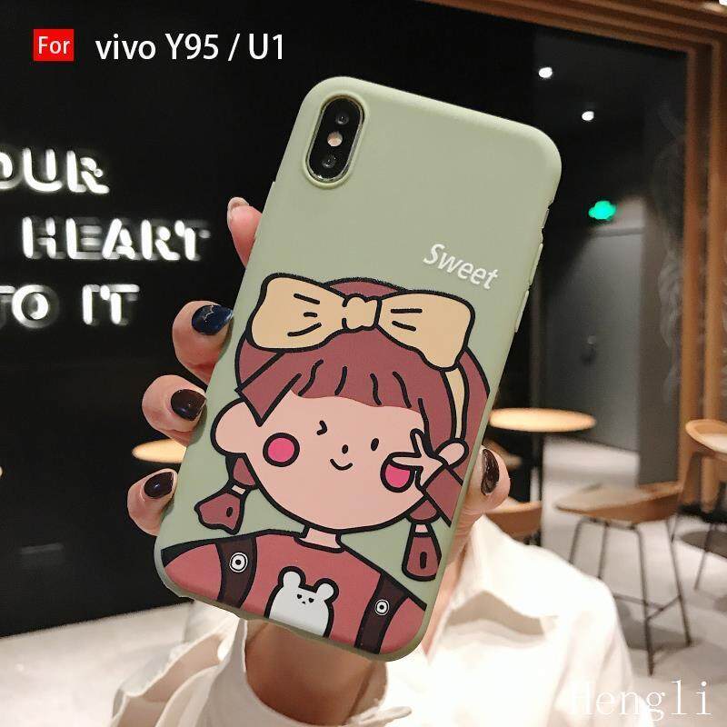 Dulcii Shell Pelindung untuk Vivo Y95 U1 Y93 Y97 Y71 Y83 Y85 V9 Y79 V7 Plus Y75 V7 Y66 Y55 TPU Gadis printing Sarung Telepon Berpola