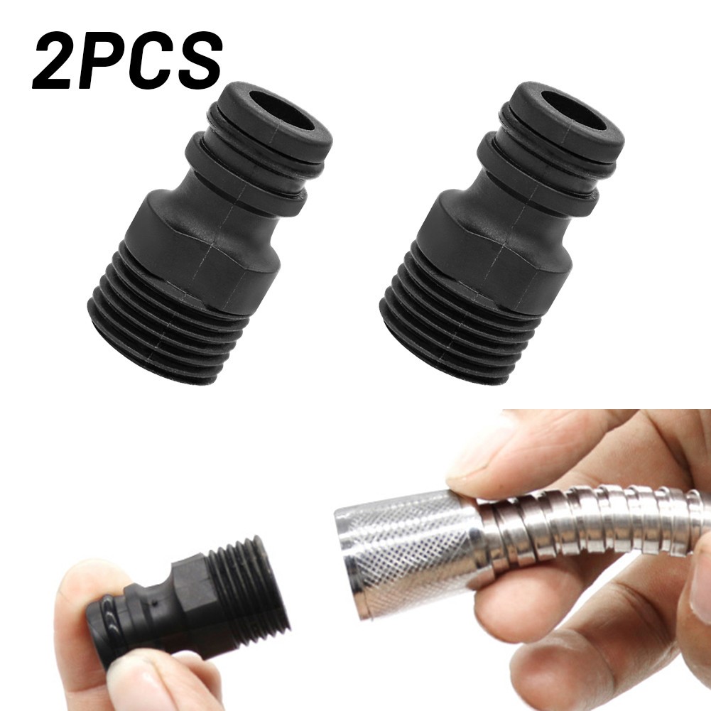 2× 1/2inch✅Threaded Tap Adaptor Garden Water Hose Quick Pipe Connector Fitting