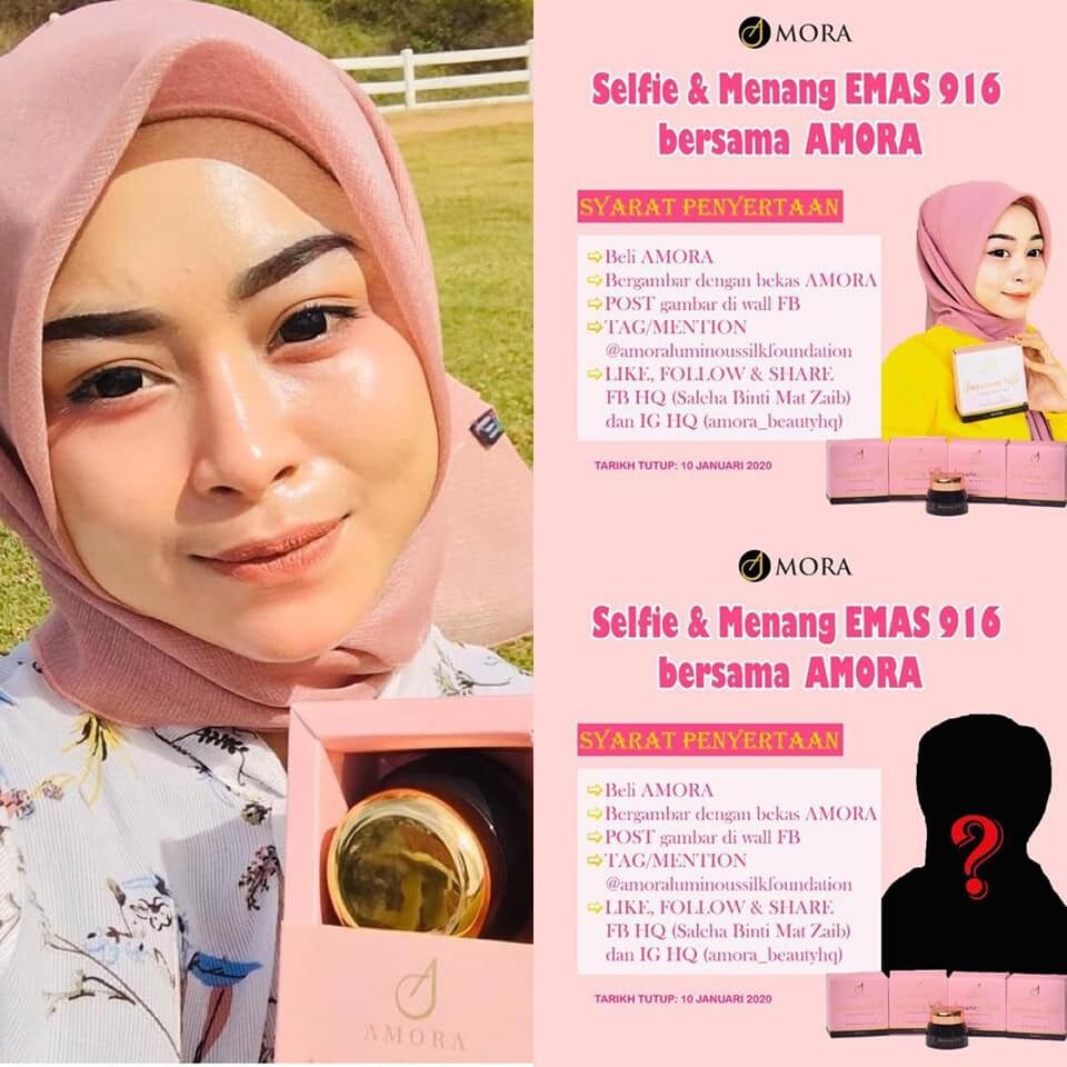 testimoni amora luminous silk foundation