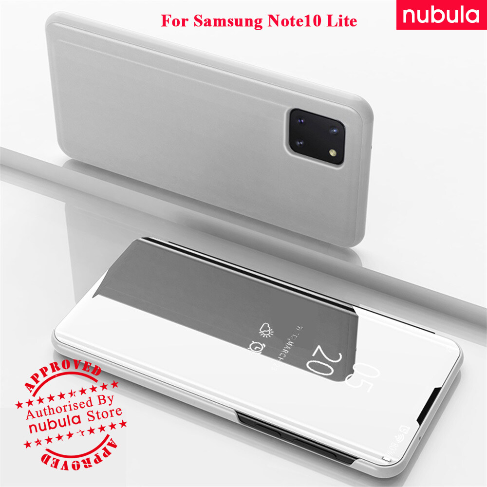NUBULA สำหรับ Samsung Galaxy Note 10 Lite SM-N770 (6.7) นิ้วเคสพลิก Luxury Mirror Clamshell กรณี Hard Flip Clear View เคสแบบพับปิดได้สำหรับ Samsung Galaxy Note 10 Lite สี เงิน สี เงินรูปแบบรุ่นที่ีรองรับ Galaxy Note10 Lite