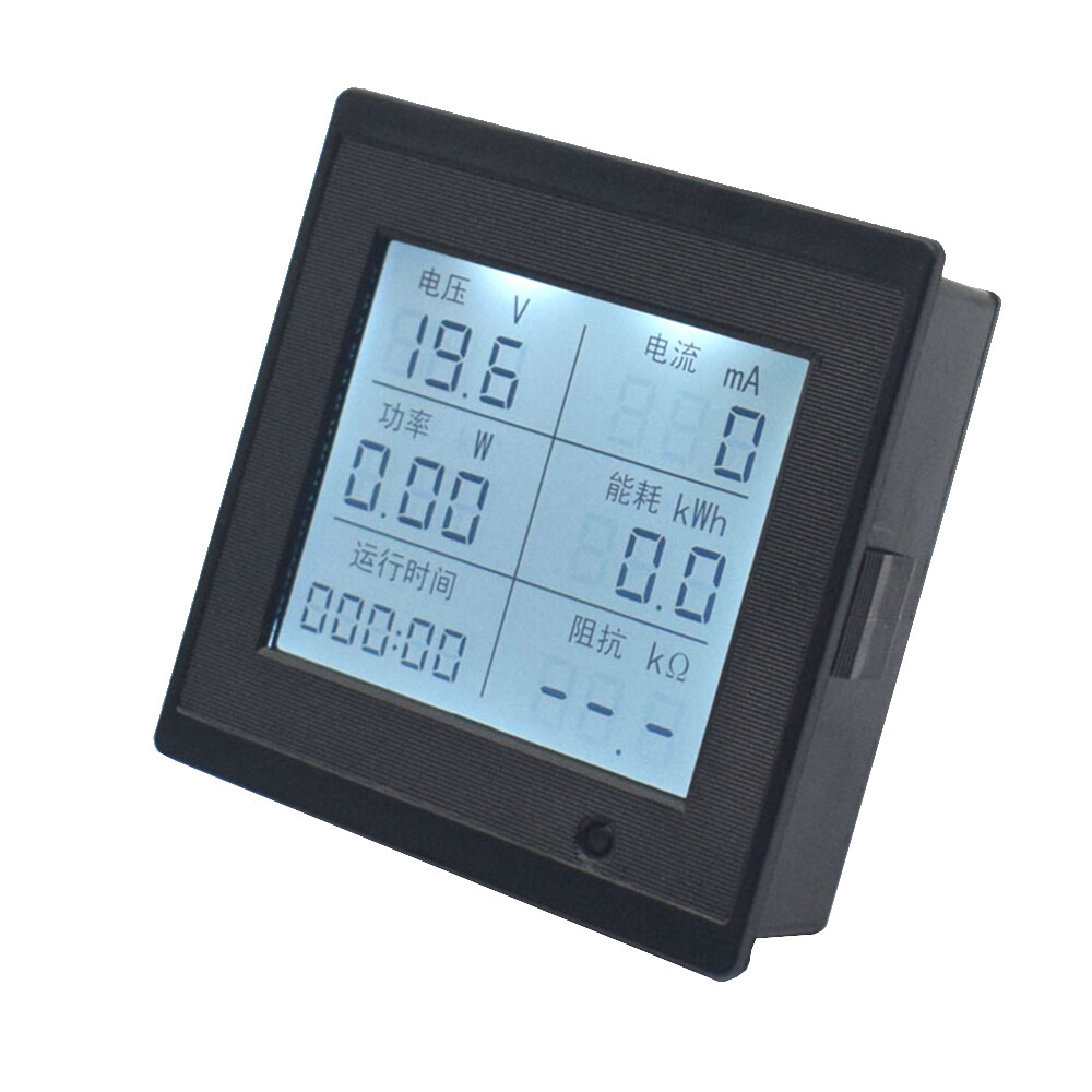 Aideepen Đồng Hồ Đo Điện Áp Và Dòng Điện Một Chiều Màn Hình Kỹ Thuật Số LCD Máy Đo Đa Năng Trở Kháng Tiêu Thụ Điện 6-200V Máy Kiểm Tra 20A