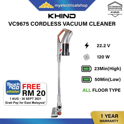 Khind 22.2V Cordless Vacuum Cleaner VC9675 ( 2in1 ) Bagless Cordless Stick Handheld Vacuum
