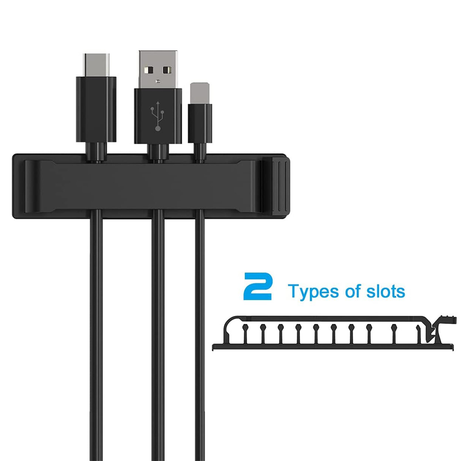 Laca Cable Organizers Self Adhesive Wall Mounted Saving Space Cable Manage Multipurpose Wire Clamps for Home