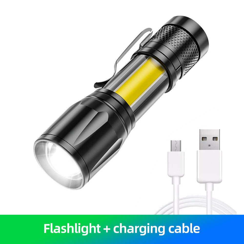 FONKEN Portable Rechargeable Zoom LED Flashlight XP-G Q5 Flash Light Torch Lantern 3 Lighting Modes Camping Light Mini Led Flashlight