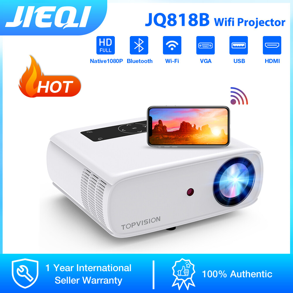 TOPVISION JQ818B Projector with WiFi and Bluetooth, Native Full HD