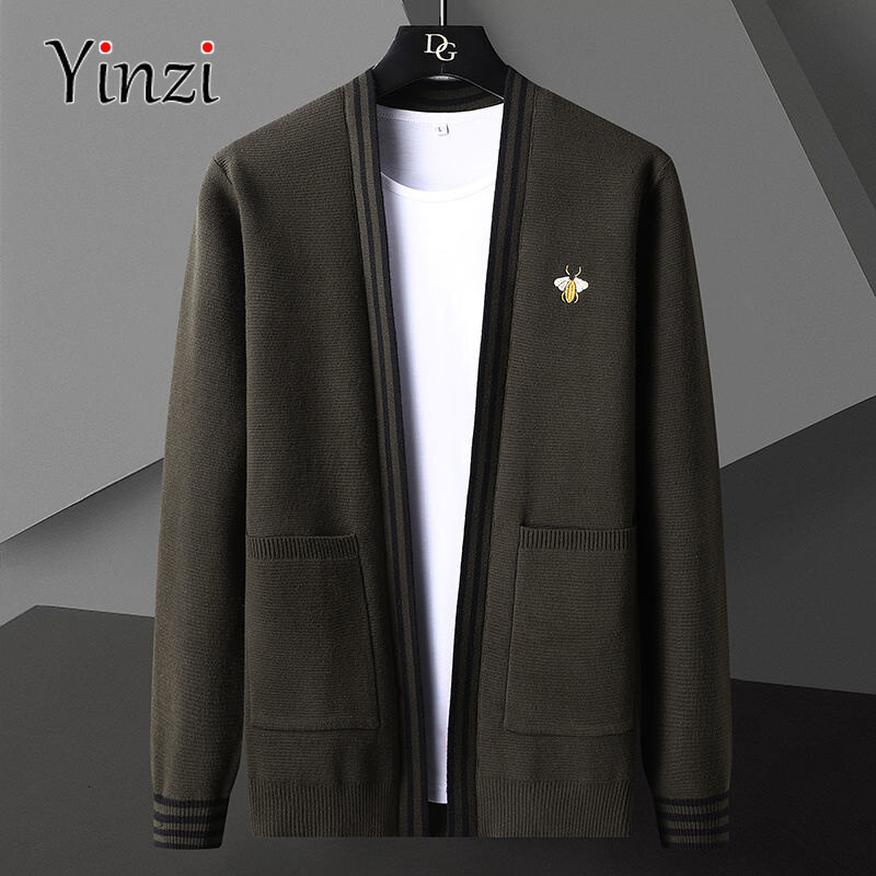 Men's Sweater Cardigan Korean Casual Coat Elegant Men Sweater 2021 Autumn Coat Trend Men Clothing