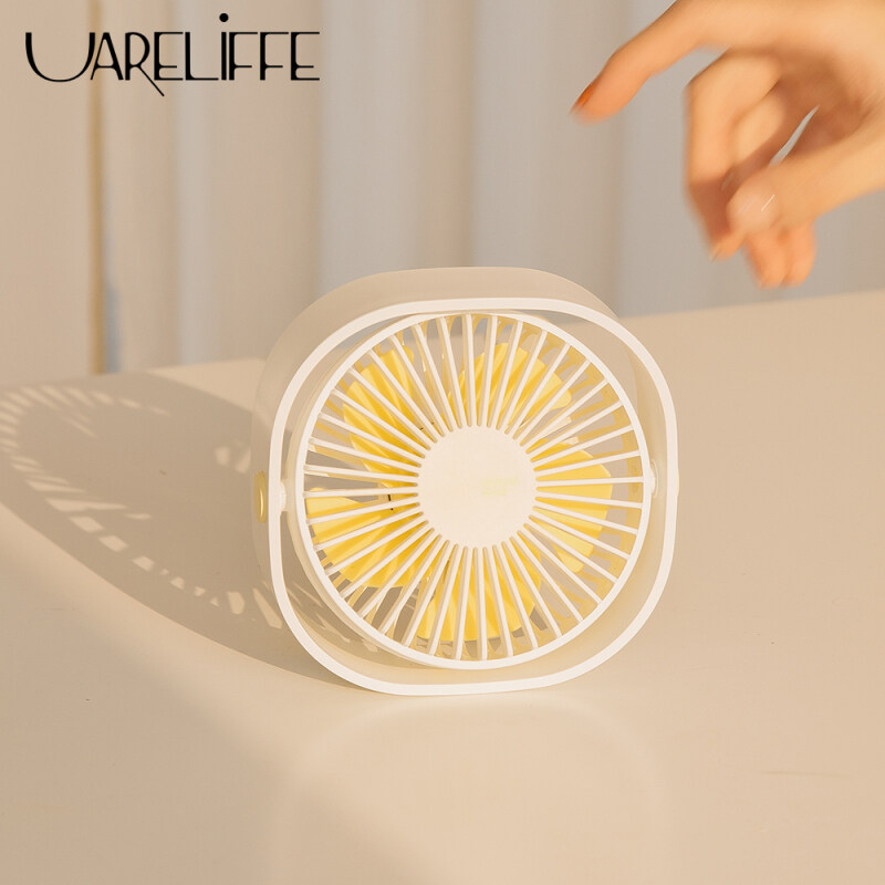 Uareliffe 312 USB Mini Desktop Natural Fan Portable 3 Speed Adjustable 360 Degree Rotating Fan Five-leaf Fan Less Noise Light Weight Portable For Office Household Traveling