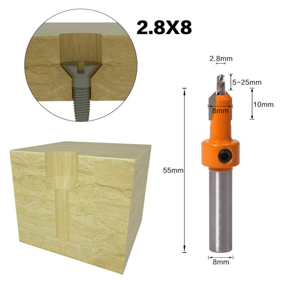 5 Cái Mũi Khoan Khoét Loe Miệng Bit Công Cụ Vạt Cạnh Làm Gỗ Mũi Soi Lỗ Gỗ Khoan Gỗ Làm Việc Bằng Nhựa