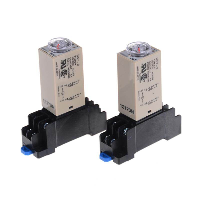 220v h3y-2 power on time relay delay timer 0-30s/60s dpdt & base socket