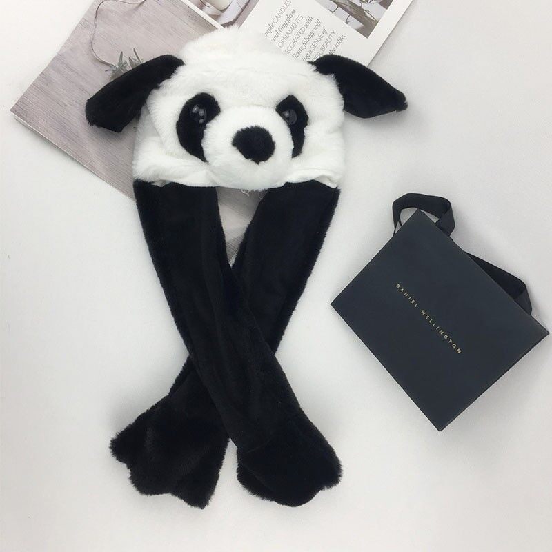 Fashion Pinch Ears Moving Hat Panda Plush Sweet Cute Cap Animal Cap Pig Cosplay Hat