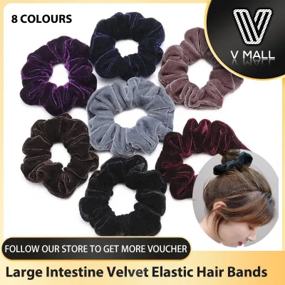 [Ready Stock] Velvet Elastic Hair Bands Velvet Large Intestine Scrunchies Chiffon Hair Scrunchies Hairband