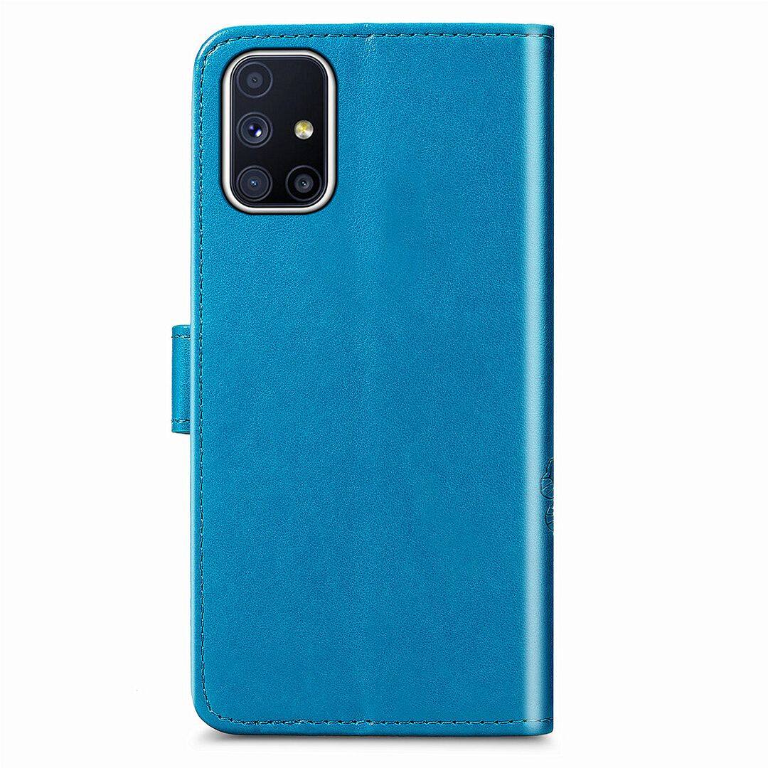 FAYANGRIES For Samsung Galaxy M51 (6.7 ) Case, Clover Embossing Solid color Phone Casing Flip Advanced Business PU Leather Cover Stand Support Bracket Succinct Wallet
