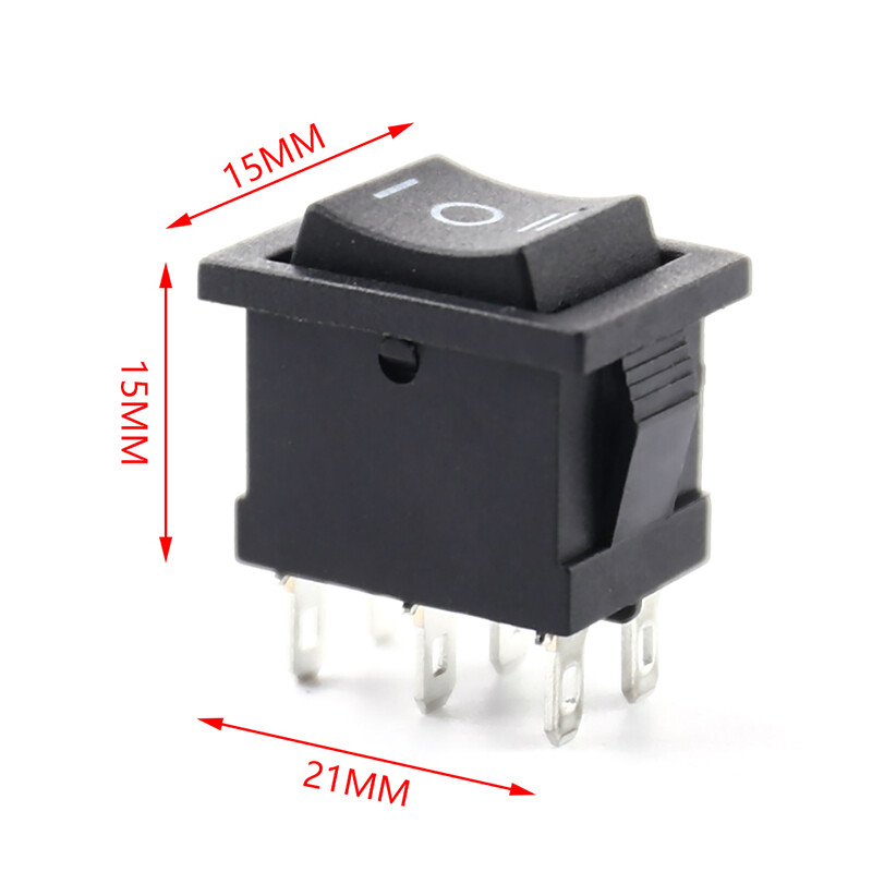 Valitoo KCD2 Mini Black 6PIN On/Off/On Rocker Switch Boat Rocker Switch Third Gear