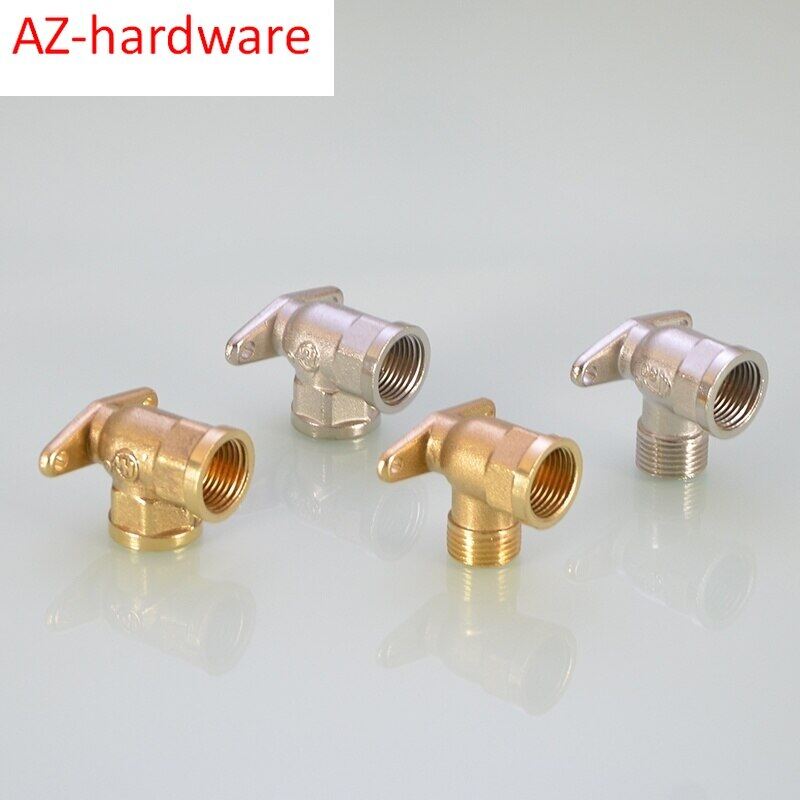 1/2 In Copper Inner Wire Elbow Double Inner Wire Inner And Outer Ribbon Base Elbow Fixed Seat Water Pipe Joint Fitting Dn15