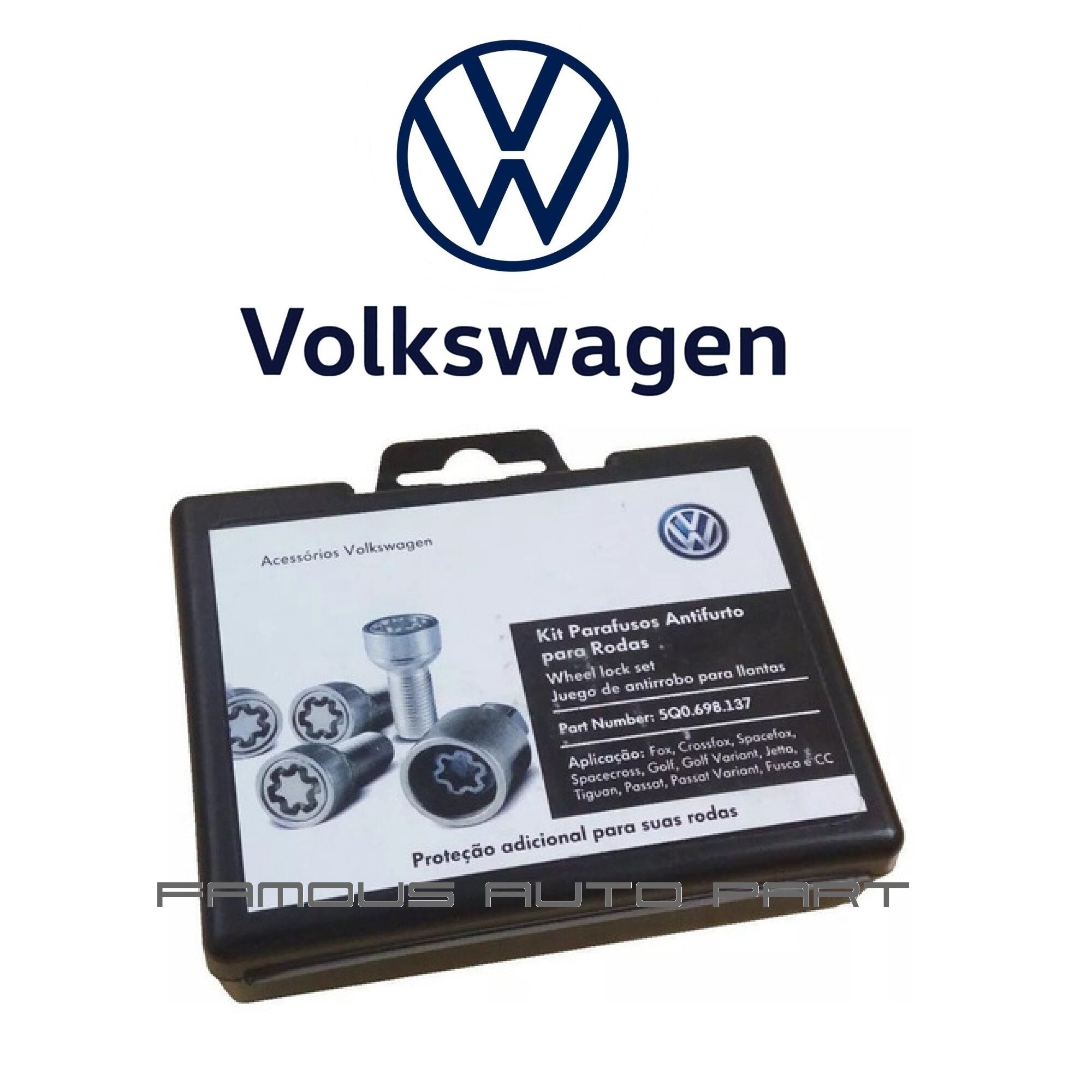 ANTI-THIEF WHEEL LOCK NUT BOLT SET VOLKSWAGEN GOLF MK5 MK6 MK7 JETTA ...