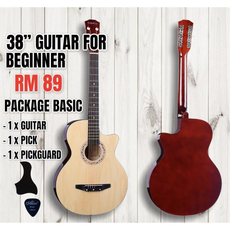 [ READY STOCK 🇲🇾] 38 inch Guitar with Bag Pick   String Set/ Guitar COMBO/ Gitar Akustik / Guitar Combo Malaysia