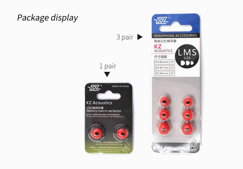 KZ trong tai earbuds tiếng ồn-hủy bỏ bộ nút tai Mút lười thiết lập springback thoải mái tai bông gói ban đầu