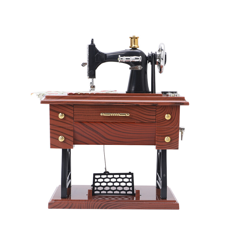[Hot Sale] Sewing Machine Music Box Vintage Mini Musical Plays Birthday Gift Toy Children