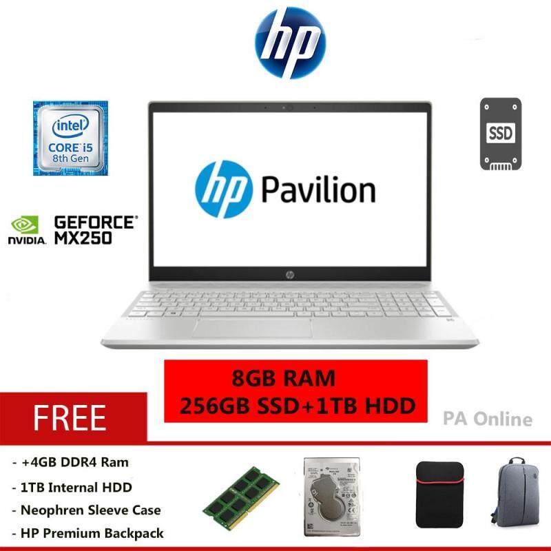 HP Pavilion 15-cs2010TX -Intel Core i5-8265U/8GB or 16GB/256GB+1TB HDD/15.6 FHD/NVD MX250 2GB/2 years Warranty/Windows 10 Malaysia