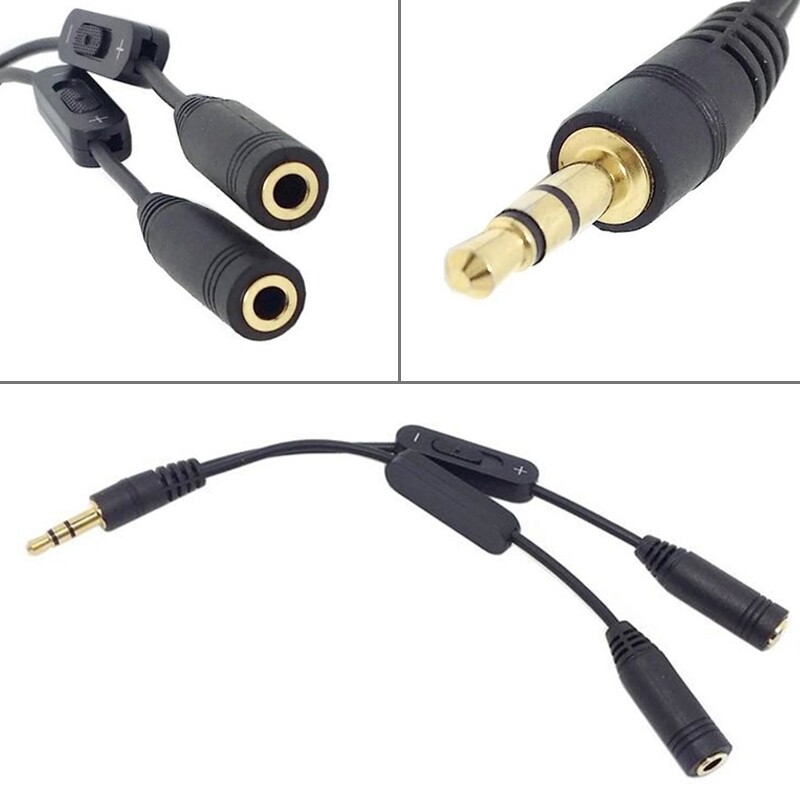 Unvug 3.5mm Stereo Audio Headphone Male To 2 Female Y Splitter Cable