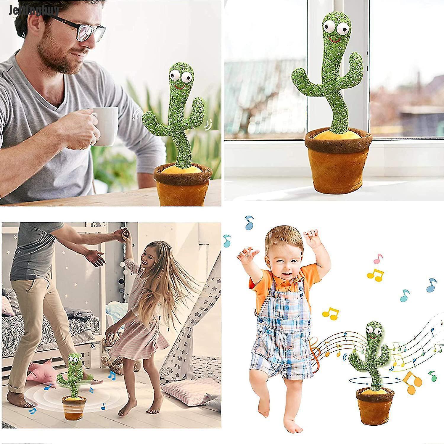 [Jettingbuy] Dancing Cactus Toy,Talking Repeat Singing Sunny Cactus Toy(120 Songs)