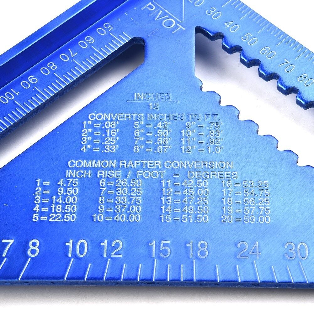 12 Aluminum Alloy Speed Square Quick Roofing Rafter Triangle Ruler Guide