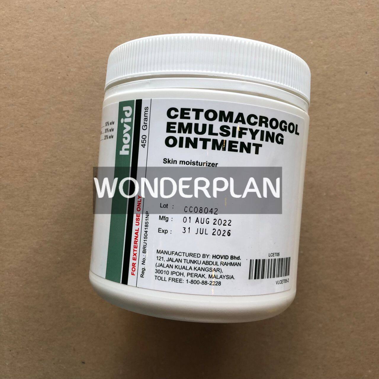 Wonder Plan Hovid Cetomacrogol Emulsifying Ointment 450g Lazada
