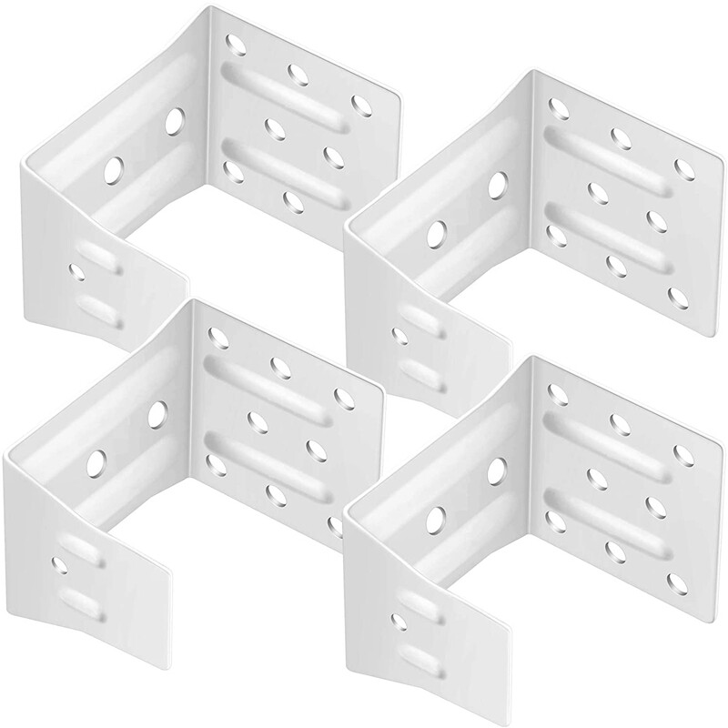 4 Pieces High Profile Box Mounting Brackets Window Blinds Headrail Brackets Mini White Blind Brackets Center Support Brackets for Window Blinds and Valance Installation
